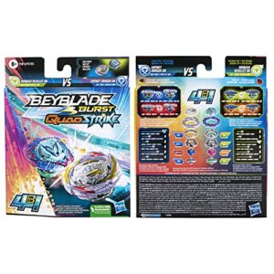 BEYBLADE Burst QuadStrike Gambit Dragon D8 and Ambush Achilles A8 Spinning Top Dual Pack, 2 Battling Game Top Toy for Kids Ages 8 and Up