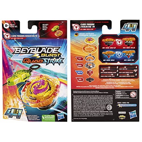 Beyblade Burst QuadStrike Flame Pandora Everlasting P8 Spinning Top Starter Pack, Balance/Attack Type Battling Game Toy Set with Launcher