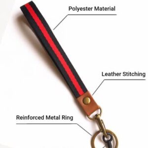 Olwaiy Wrist Keychain for Women & Men Key Chain Wrist Lanyard for Wallet Keys Car Key ID Holder Phone Strap Keychain Wristlet Fashionable Accessories (Red + Black)