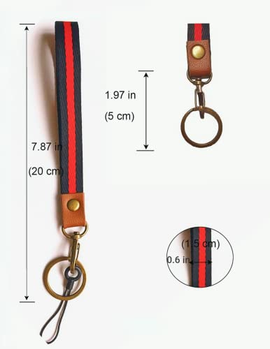 Olwaiy Wrist Keychain for Women & Men Key Chain Wrist Lanyard for Wallet Keys Car Key ID Holder Phone Strap Keychain Wristlet Fashionable Accessories (Red + Black)