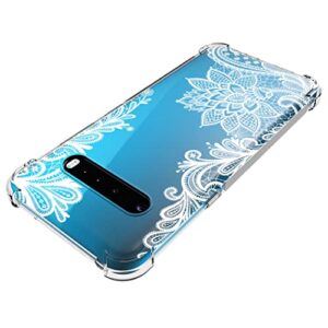 Ueokeird Phone Case for LG V60 ThinQ 5G Case/LG V60/LM-V600 Case Girls Women, Slim Shockproof Clear Floral Pattern Soft Flexible TPU Protective Cover for LG V60 (Mandala)