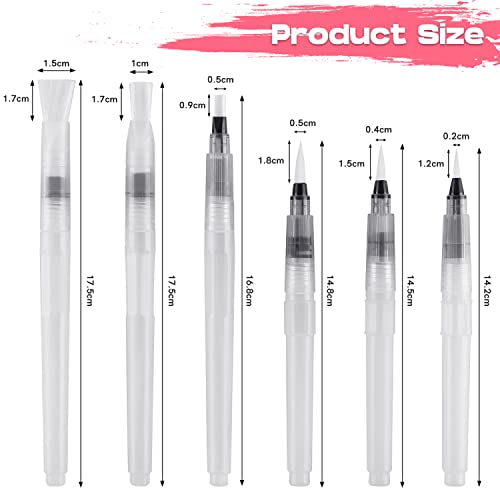 8 Pcs Alcohol Ink Blending Tool Set Including 6 Pcs Water Color Brush Pen 2Pcs Ink Air Blower for DIY Paint Tools Water Color Brush Pen Card Making Embossing Painting Rendering