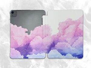 cute landscape pink clouds case compatible with ipad mini air pro 7.9 8.3 9.7 10.2 10.9 11 12.9 inch pattern cover new 2022 2021 trifold stand 3 4 5 6 7 8 9 generation 493 (10.2" 7/8/9 gen)