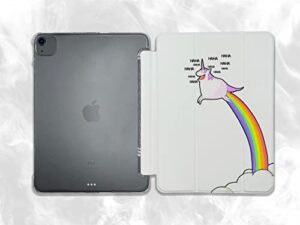 kawaii rainbow cute unicorn case compatible with ipad mini air pro 7.9 8.3 9.7 10.2 10.9 11 12.9 inch pattern cover new 2022 2021 trifold stand 3 4 5 6 7 8 9 generation 492 (9.7" 5/6 gen)