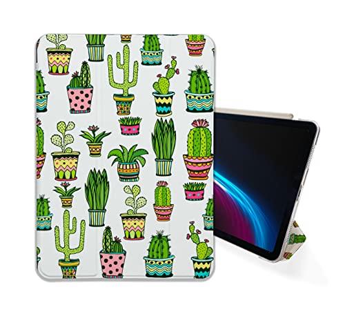 Kawaii Cactus Blossom Flowers case Compatible with iPad Mini Air Pro 7.9 8.3 9.7 10.2 10.9 11 12.9 inch Pattern Cover New 2022 2021 Trifold Stand 3 4 5 6 7 8 9 Generation 501 (10.2" 7/8/9 gen)