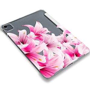 Kawaii Pink Lily Cute Flowers case Compatible with iPad Mini Air Pro 7.9 8.3 9.7 10.2 10.9 11 12.9 inch Pattern Cover New 2022 2021 Trifold Stand 3 4 5 6 7 8 9 Generation 515 (7.9" Mini 4/5)