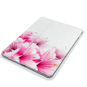 Kawaii Pink Lily Cute Flowers case Compatible with iPad Mini Air Pro 7.9 8.3 9.7 10.2 10.9 11 12.9 inch Pattern Cover New 2022 2021 Trifold Stand 3 4 5 6 7 8 9 Generation 515 (7.9" Mini 4/5)