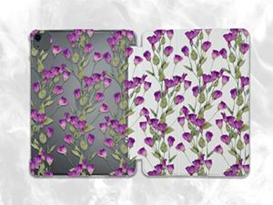 cute purple flowers kawaii case compatible with ipad mini air pro 7.9 8.3 9.7 10.2 10.9 11 12.9 inch pattern cover new 2022 2021 trifold stand 3 4 5 6 7 8 9 generation 527 (9.7" 5/6 gen)