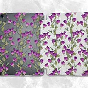 Cute Purple Flowers Kawaii case Compatible with iPad Mini Air Pro 7.9 8.3 9.7 10.2 10.9 11 12.9 inch Pattern Cover New 2022 2021 Trifold Stand 3 4 5 6 7 8 9 Generation 527 (10.2" 7/8/9 gen)