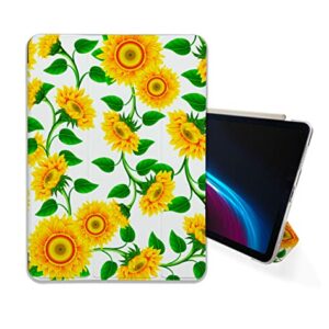 Cute Sunflower Yellow Flowers case Compatible with iPad Mini Air Pro 7.9 8.3 9.7 10.2 10.9 11 12.9 inch Pattern Cover New 2022 2021 Trifold Stand 3 4 5 6 7 8 9 Generation 535 (9.7" 5/6 gen)