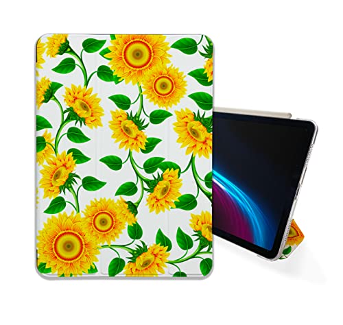 Cute Sunflower Yellow Flowers case Compatible with iPad Mini Air Pro 7.9 8.3 9.7 10.2 10.9 11 12.9 inch Pattern Cover New 2022 2021 Trifold Stand 3 4 5 6 7 8 9 Generation 535 (9.7" 5/6 gen)