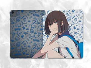 cute anime kawaii schoolgirl case compatible with ipad mini air pro 7.9 8.3 9.7 10.2 10.9 11 12.9 inch pattern cover new 2022 2021 trifold stand 3 4 5 6 7 8 9 generation 538 (12.9 pro 3/4/5 gen)