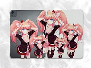 cute anime kawaii girl pink case compatible with ipad mini air pro 7.9 8.3 9.7 10.2 10.9 11 12.9 inch pattern cover new 2022 2021 trifold stand 3 4 5 6 7 8 9 generation 539 (9.7" air 1/2)