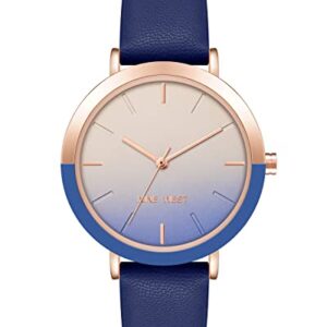 Nine West Women's Strap Watch, Blue/Rose Gold (NW/2346RGBL)