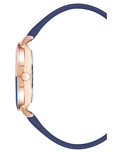 Nine West Women's Strap Watch, Blue/Rose Gold (NW/2346RGBL)