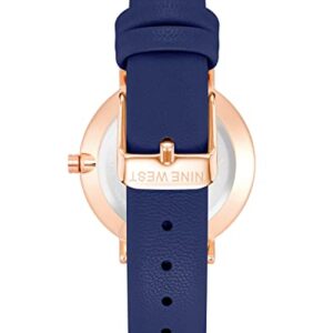 Nine West Women's Strap Watch, Blue/Rose Gold (NW/2346RGBL)