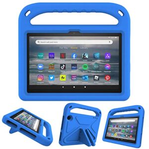 jgy fire 7 2022 12th gen kids case with handle stand amazon fire 7 eva kid-proof rugged shockproof full cover fire 7 case for boy girl kids (blue)