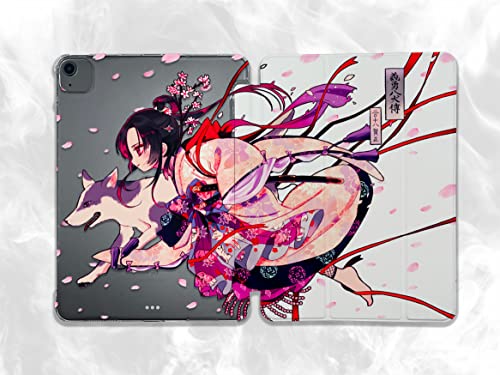 Cute Anime Girl Kawaii Sakura case Compatible with iPad Mini Air Pro 7.9 8.3 9.7 10.2 10.9 11 12.9 inch Pattern Cover New 2022 2021 Trifold Stand 3 4 5 6 7 8 9 Generation 548 (9.7" 5/6 gen)