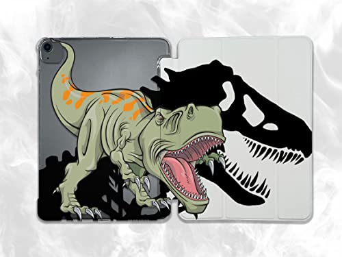 Dino Aggressive T-rex Dinosaur case Compatible with iPad Mini Air Pro 7.9 8.3 9.7 10.2 10.9 11 12.9 inch Pattern Cover 2022 2021 Trifold Stand 3 4 5 6 7 8 9 Generation 557 (12.9 Pro 3/4/5 gen)