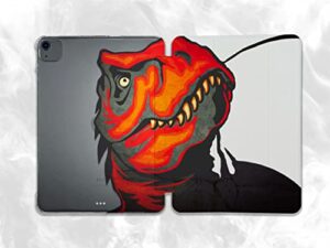 cute dino aggressive t-rex case compatible with ipad mini air pro 7.9 8.3 9.7 10.2 10.9 11 12.9 inch pattern cover new 2022 2021 trifold stand 3 4 5 6 7 8 9 generation 562 (10.2" 7/8/9 gen)