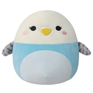squishmallows 14-inch tycho blue and white parakeet - large ultrasoft official kelly toy plush