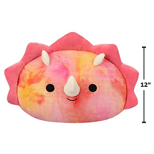 Squishmallows Stackables 12-Inch Trinity Pink Triceratops - Medium-Sized Ultrasoft Official Kelly Toy Plush