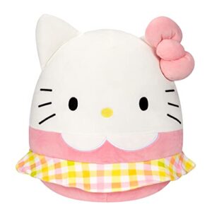 squishmallows sanrio 14-inch hello kitty wearing gingham skirt plush - large ultrasoft official kelly toy plush