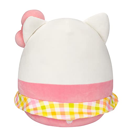 Squishmallows Sanrio 14-Inch Hello Kitty Wearing Gingham Skirt Plush - Large Ultrasoft Official Kelly Toy Plush