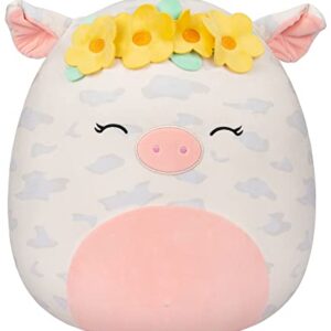 Squishmallows 16-Inch Rosie Spotted Pig with Yellow Flower Crown - Large Ultrasoft Official Kelly Toy Plush - Amazon Exclusive