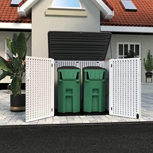 KINYING Larger Outdoor Storage Shed Weather Resistance, Horizontal Outdoor Storage Box Waterproof for Garden, Patios, Backyards, 48 Cu.ft Capacity for Bike, Garbage Cans, Lawn Mower, Garden Tools