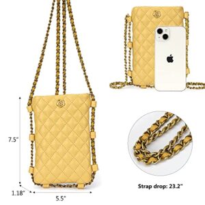 Montana West Small Quilted Cell Phone Purse for Women Soft Chain Crossbody Cellphone Wallet Bag MBB-MWC-141YL