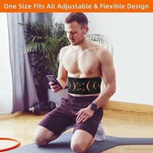 FOPIE Intelligent Wireless Fitness Apparatus, ABS Stimulator, Abdominal Toning Belt Portable Ab Toner Waist Trainer Fitness Trimmer Workout Equipment for Home NFO-5