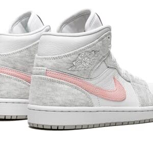 Jordan Womens WMNS Air Jordan 1 MID SE DN4045 001 Heather Grey/Pink - Size 6W