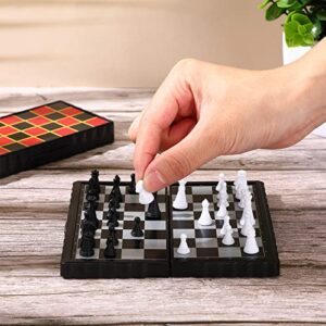 Charniol Magnetic Travel Chess Set Checkers with Portable Folding Chess Board Educational Toys for Family Board Games, 2 Pcs (Stylish Style)