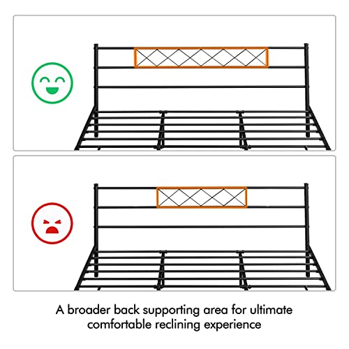 Yaheetech King Size Metal Bed Platform with Headboard and Footboard/Mattress Foundation/Under Bed Storage Black