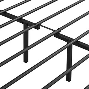 Yaheetech King Size Metal Bed Platform with Headboard and Footboard/Mattress Foundation/Under Bed Storage Black