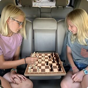 ROO GAMES Magnetic Travel Chess - Play Chess in Planes, Trains and Cars! - Magnetic Chess Board Set for Kids Beechwood Board - Ages 6+