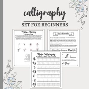 Calligraphy Set for Beginners: 120 Sheet of Calligraphy Practice Paper Hand Lettering Workbook 8.5 x 11 Inches