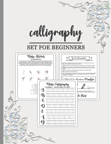 Calligraphy Set for Beginners: 120 Sheet of Calligraphy Practice Paper Hand Lettering Workbook 8.5 x 11 Inches