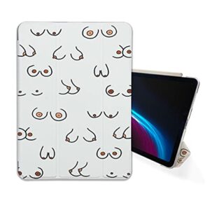 Cute Painted Breasts Art case Compatible with iPad Mini Air Pro 7.9 8.3 9.7 10.2 10.9 11 12.9 inch Pattern Cover New 2022 2021 Trifold Stand 3 4 5 6 7 8 9 Generation 580 (9.7" 5/6 gen)