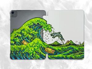 great wave kanagawa toxic case compatible with ipad mini air pro 7.9 8.3 9.7 10.2 10.9 11 12.9 inch pattern cover new 2022 2021 trifold stand 3 4 5 6 7 8 9 generation 582 (11" pro 1/2/3 gen)