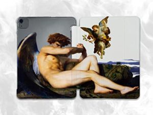 cute renaissance angels art case compatible with ipad mini air pro 7.9 8.3 9.7 10.2 10.9 11 12.9 inch pattern cover new 2022 2021 trifold stand 3 4 5 6 7 8 9 generation 592 (10.2" 7/8/9 gen)