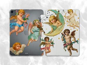 cute renaissance angels cupid case compatible with ipad mini air pro 7.9 8.3 9.7 10.2 10.9 11 12.9 inch pattern cover new 2022 2021 trifold stand 3 4 5 6 7 8 9 generation 591 (11" pro 1/2/3 gen)
