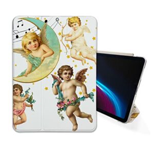 Cute Renaissance Angels Cupid case Compatible with iPad Mini Air Pro 7.9 8.3 9.7 10.2 10.9 11 12.9 inch Pattern Cover New 2022 2021 Trifold Stand 3 4 5 6 7 8 9 Generation 591 (11" Pro 1/2/3 gen)