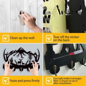 Deer Key Hooks Holder, 3D Aniaml Theme Wall Mounted Organizer Rack ,Wall Decor for Entryway 、Front Door、Kitchen、Hallway、Bedroom、Office, Personalized Gift for Anniversaries, Birthdays, Housewarming.