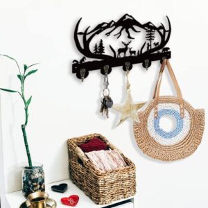 Deer Key Hooks Holder, 3D Aniaml Theme Wall Mounted Organizer Rack ,Wall Decor for Entryway 、Front Door、Kitchen、Hallway、Bedroom、Office, Personalized Gift for Anniversaries, Birthdays, Housewarming.