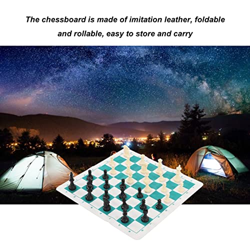 Qqmora Portable Chess Board Set, Entertainment Game Roll Up Chess Board Set Foldable Light for Family Gatherings for Picnic(Wang Gao 65MM)