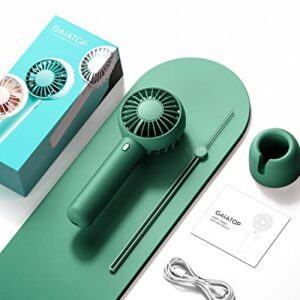 Gaiatop Mini Portable Fan, Dual Motors Powerful Handheld Fan, Cute Design 3 Speed Personal Small Desk Fan with Base, Lightweight Makeup USB Rechargeable Fan for Stylish Girl Women Men Indoor Outdoor