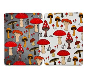 cute mushroom toadstool pattern case compatible with all generations ipad air pro mini 5 6 11 inch 12.9 10.9 10.2 9.7 7.9 plastic fabric cover slim smart stand sn1058 (8.3" mini 6th gen)
