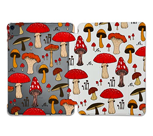 Cute Mushroom Toadstool Pattern Case Compatible with All Generations iPad Air Pro Mini 5 6 11 inch 12.9 10.9 10.2 9.7 7.9 Plastic Fabric Cover Slim Smart Stand SN1058 (8.3" Mini 6th gen)